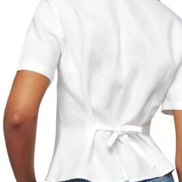 Reformation Short Sleeve Linen Button-Up Shirt XL NEW $148 - Picture 5 of 6